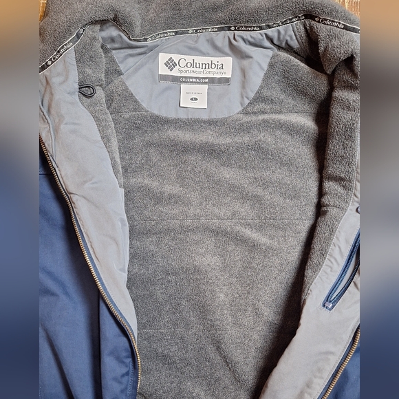 Columbia Large Coat/Jacket Mens Fleece Lined Navy Blue Many Pockets Zip Up - Picture 4 of 8